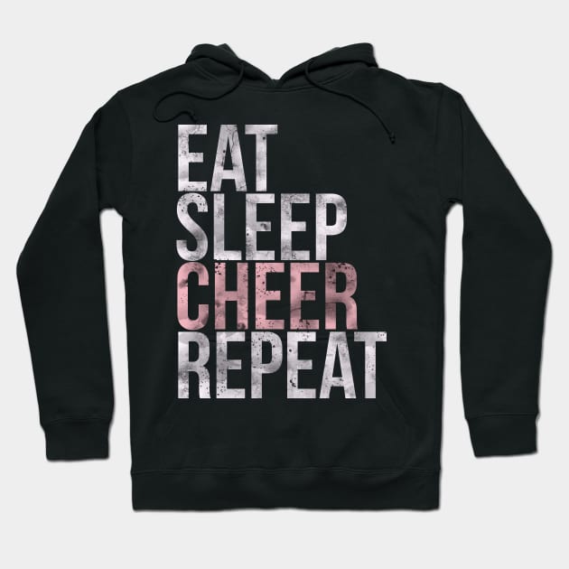 Eat Sleep Cheer Repeat Cheerleading Hoodie by charlescheshire